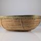 Italian oval rattan and brass centerpiece, mid-century style, 1970s