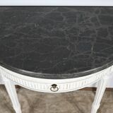 Console demi-lune en bois rechampi, style Louis XVI, début XIXème