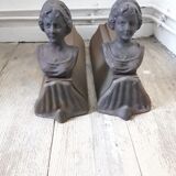 19th century cast iron chenets