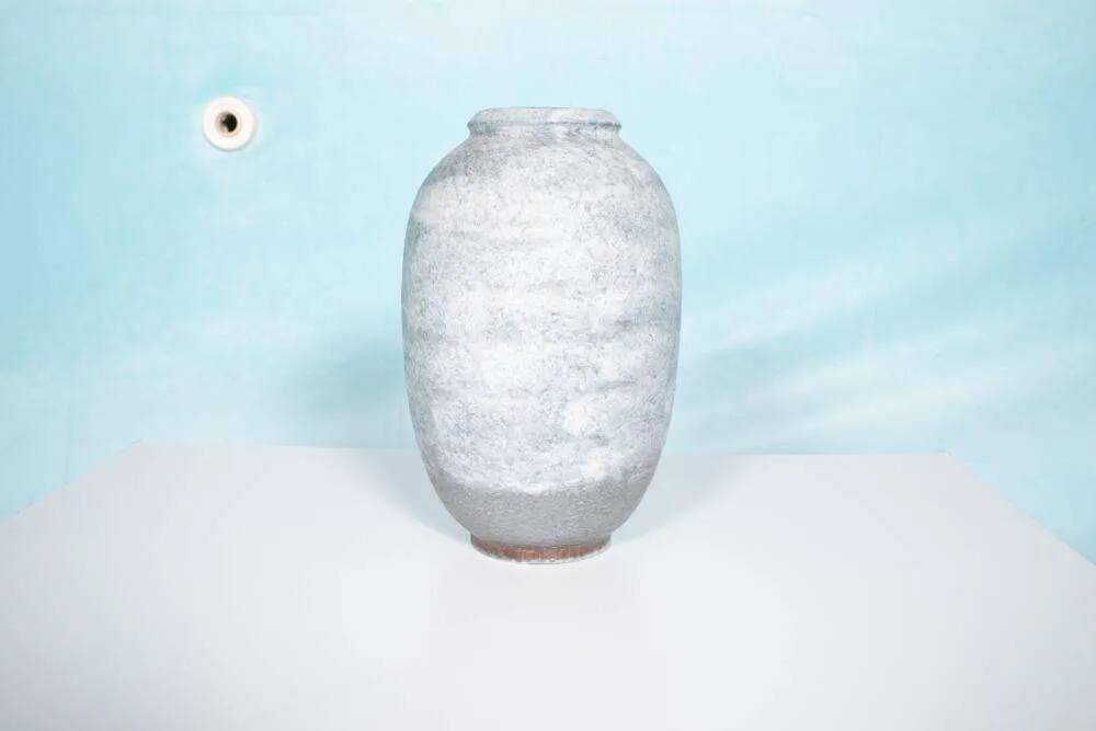 Light blue vintage vase Scheurich 185-39, 60s Japandi vase