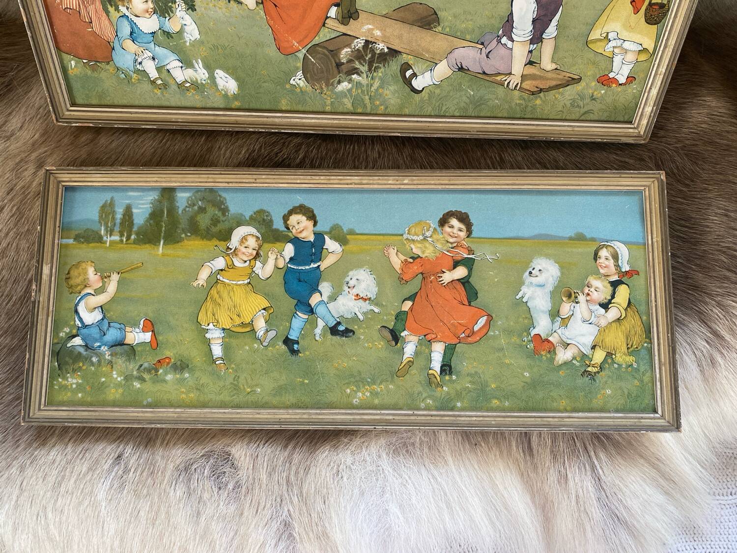 Lot of 2 old children's illustrations