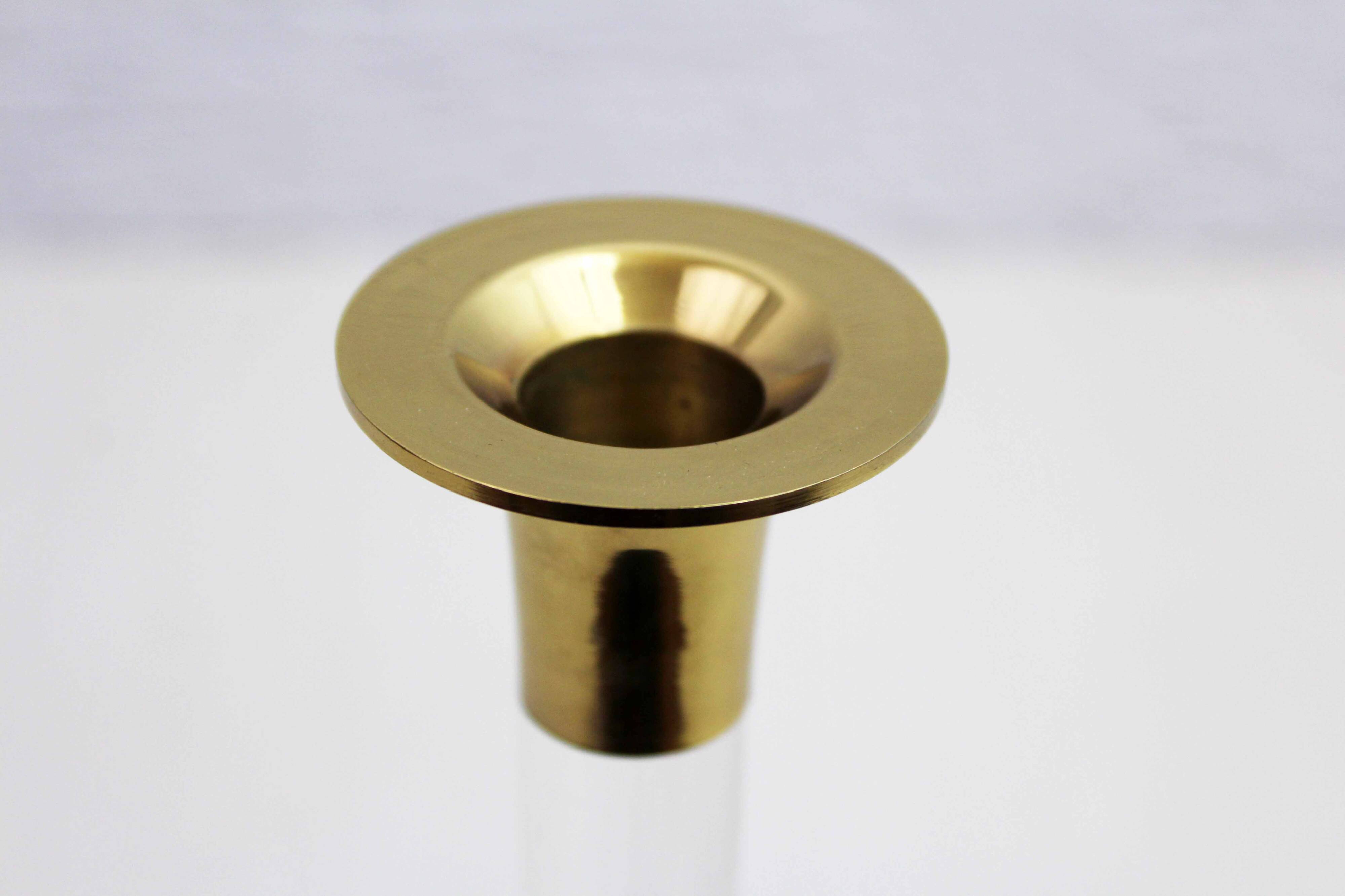 Lucite and brass candle holder 1970