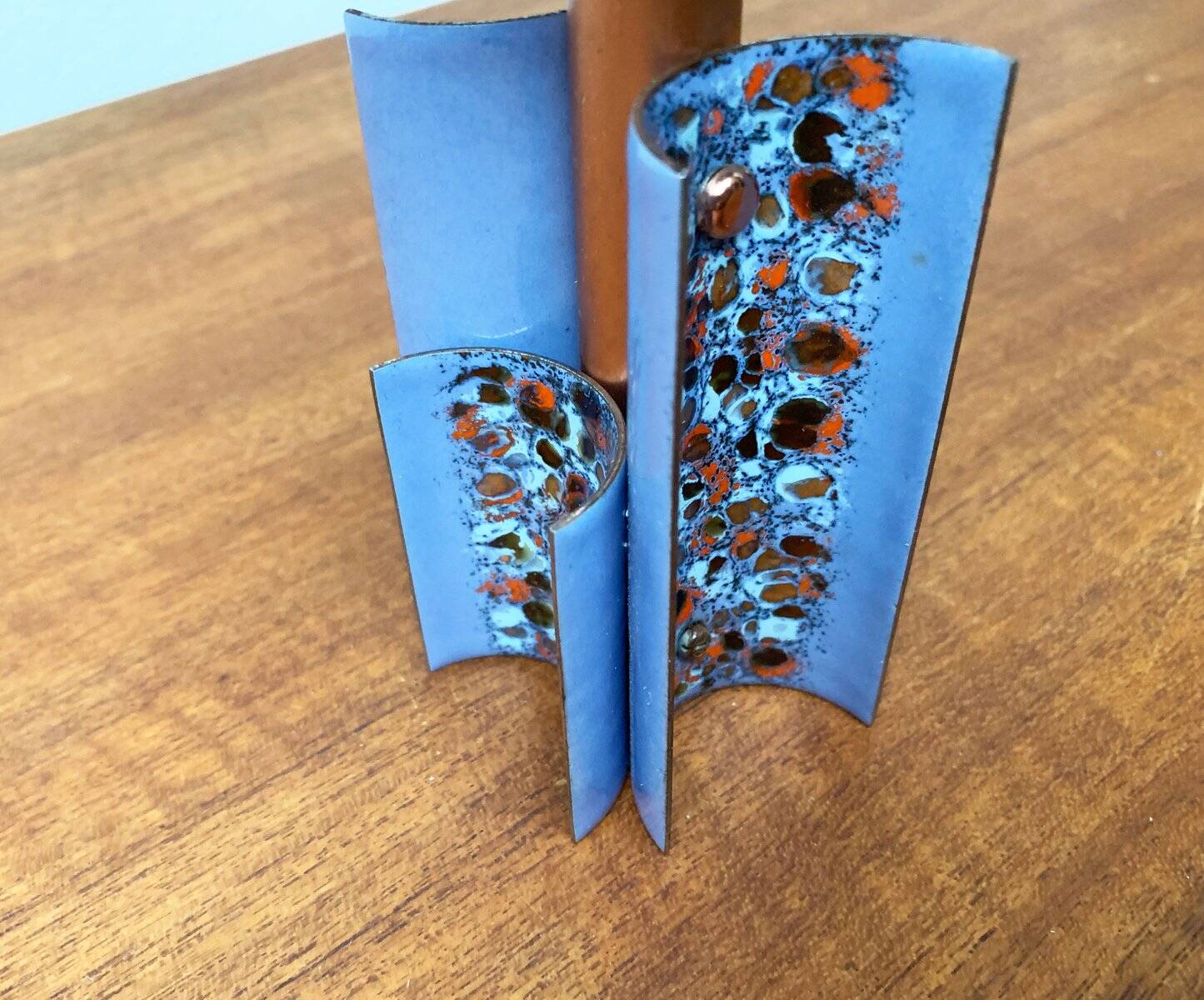 Vintage enamel candlestick