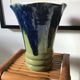 Vintage vase 70s ceramic spirit vallauris - green and blue
