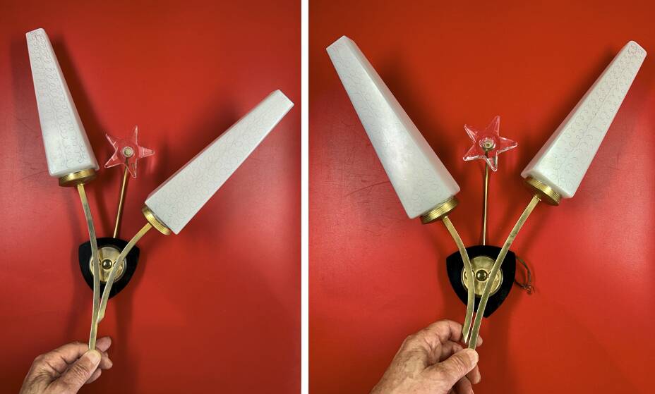 Large Pair of Vintage 70s Wall Lights