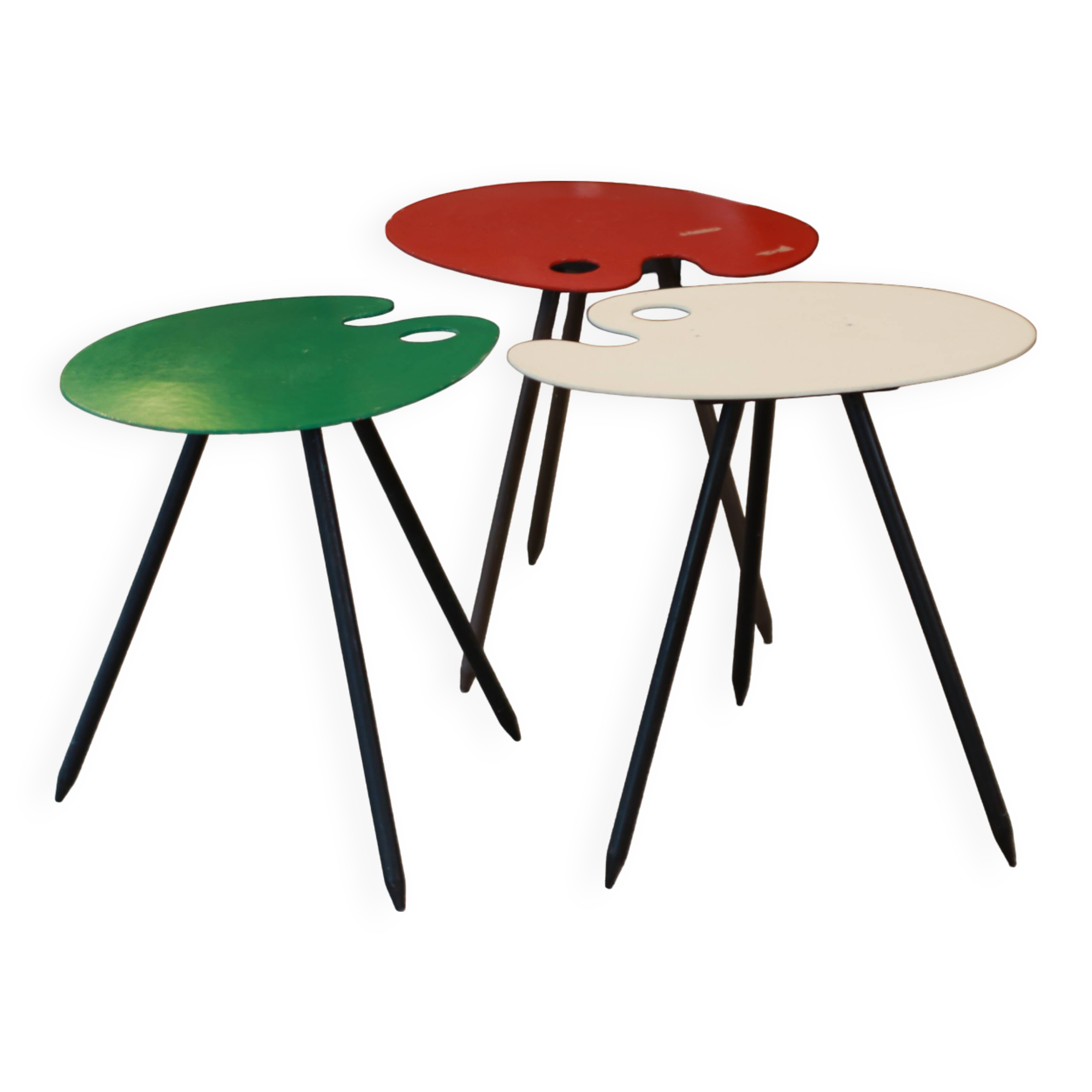 Lucien de Roeck, trio de tables "Pic-nic" pour l'expo 58