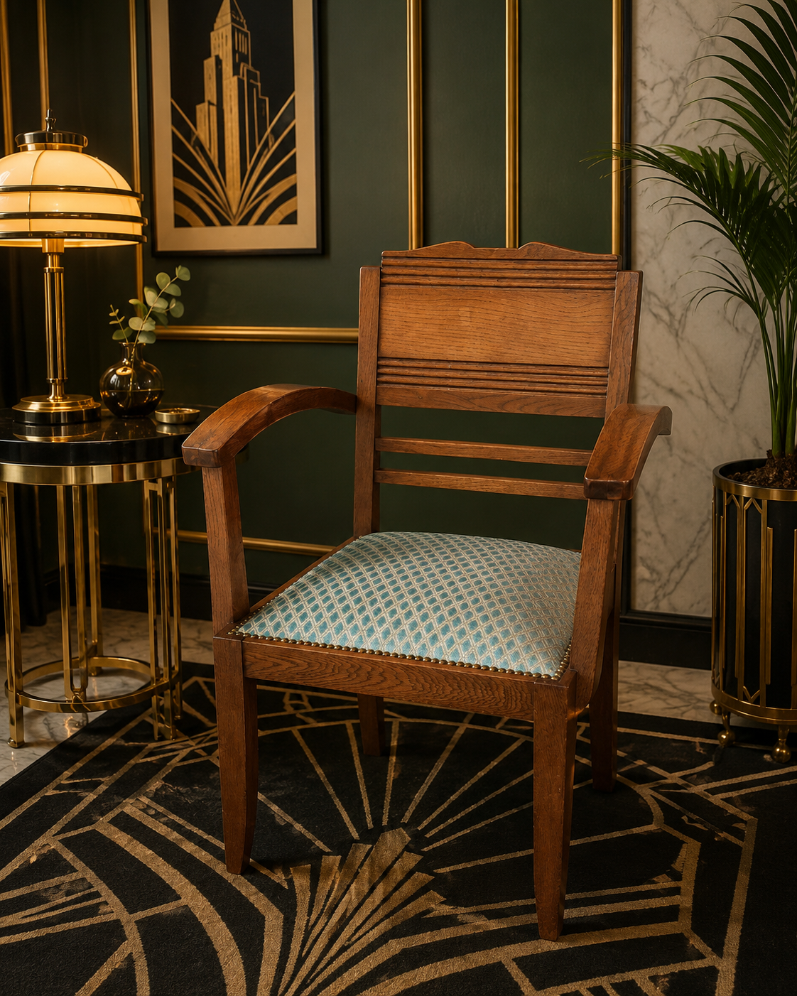 Art Deco bridge armchair
