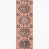 3x11 Dark Salmon Turkish Runner Rug, 85x336Cm SK 5476