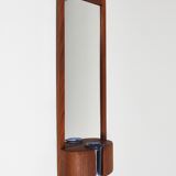 Danish wall mirror by Jacob Hermann & Per Lütken and Holmegaard glass vase, 1960s.