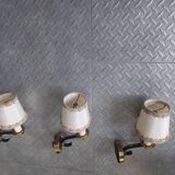 3 brass sconces with lampshade, 50