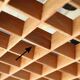 Rare pine wood ceiling flush light by Nordlux / 1970s / Danish Modern Design