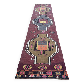 Handmade Large Colorful Hallway Rug