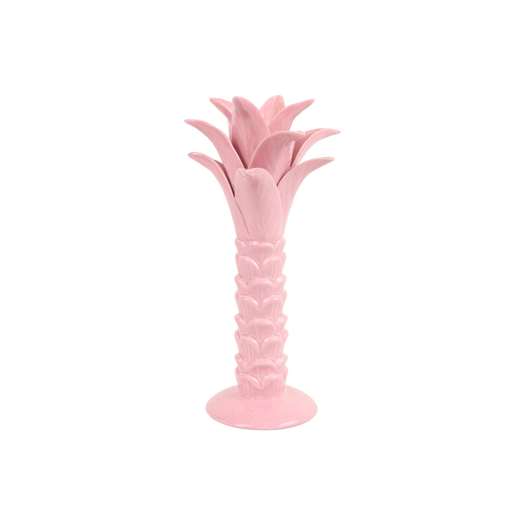 Vintage pink vase palm tree martan portugal 701 crackle porcelain 31cm