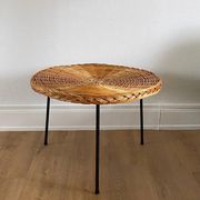 Table basse en rotin par Roberto Mango, Italie 1950s