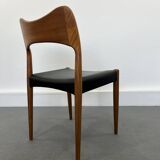 Set of 6 model 71 teak dining chairs by Niels O Møller for JL Møllers 1950s