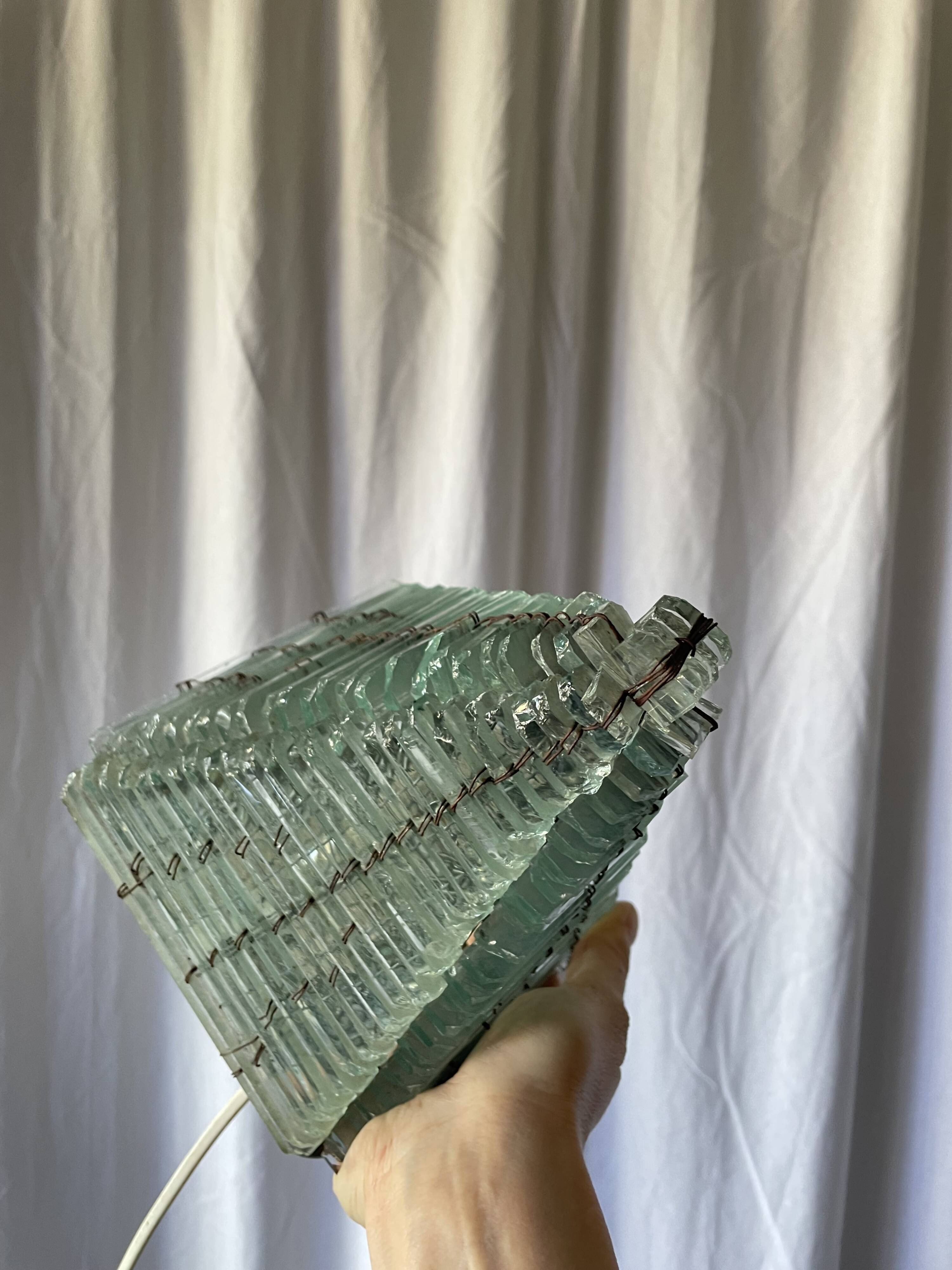 Brutalist glass lamp from the 1970s.