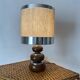 Lampe vintage  33 cm en bois et chrome années 70