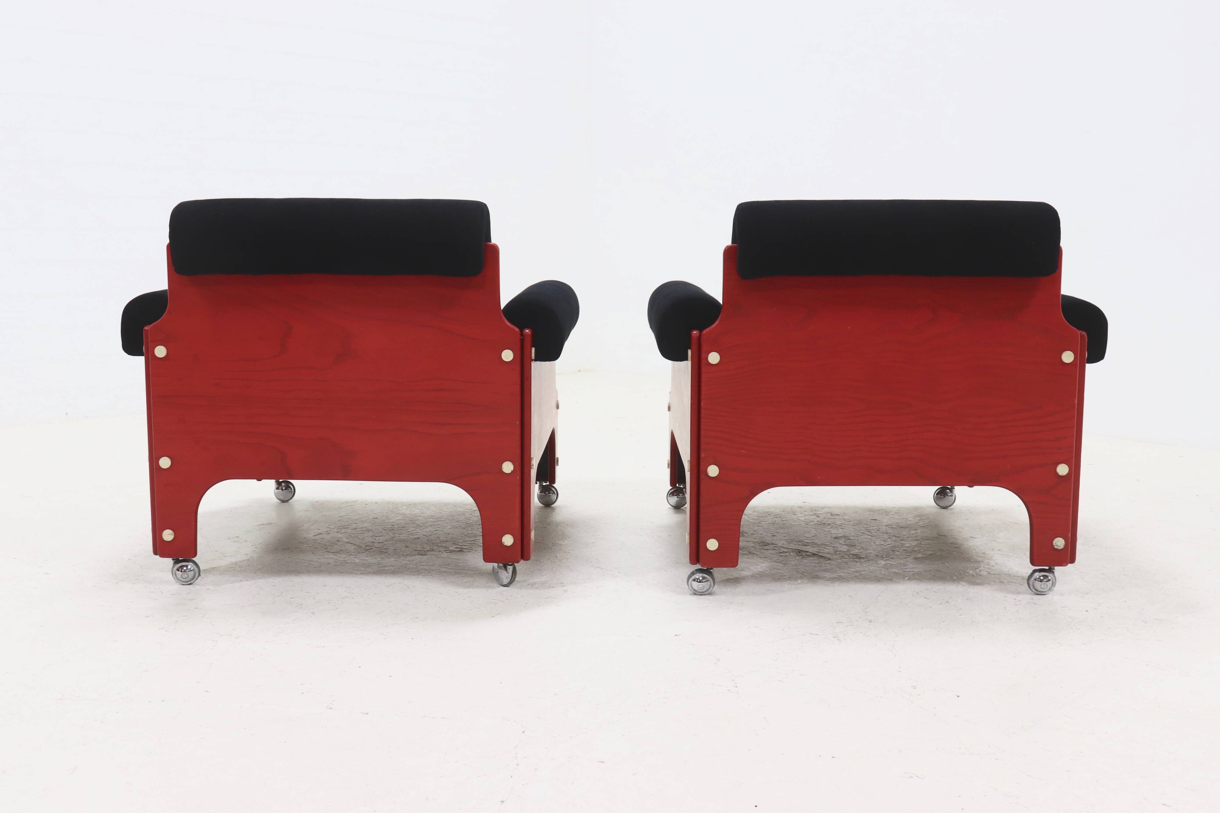 Rare Set of 2 ‘t Spectrum ‘SZ85’ Lounge Chairs by Jan Pieter Berghoef 1960s