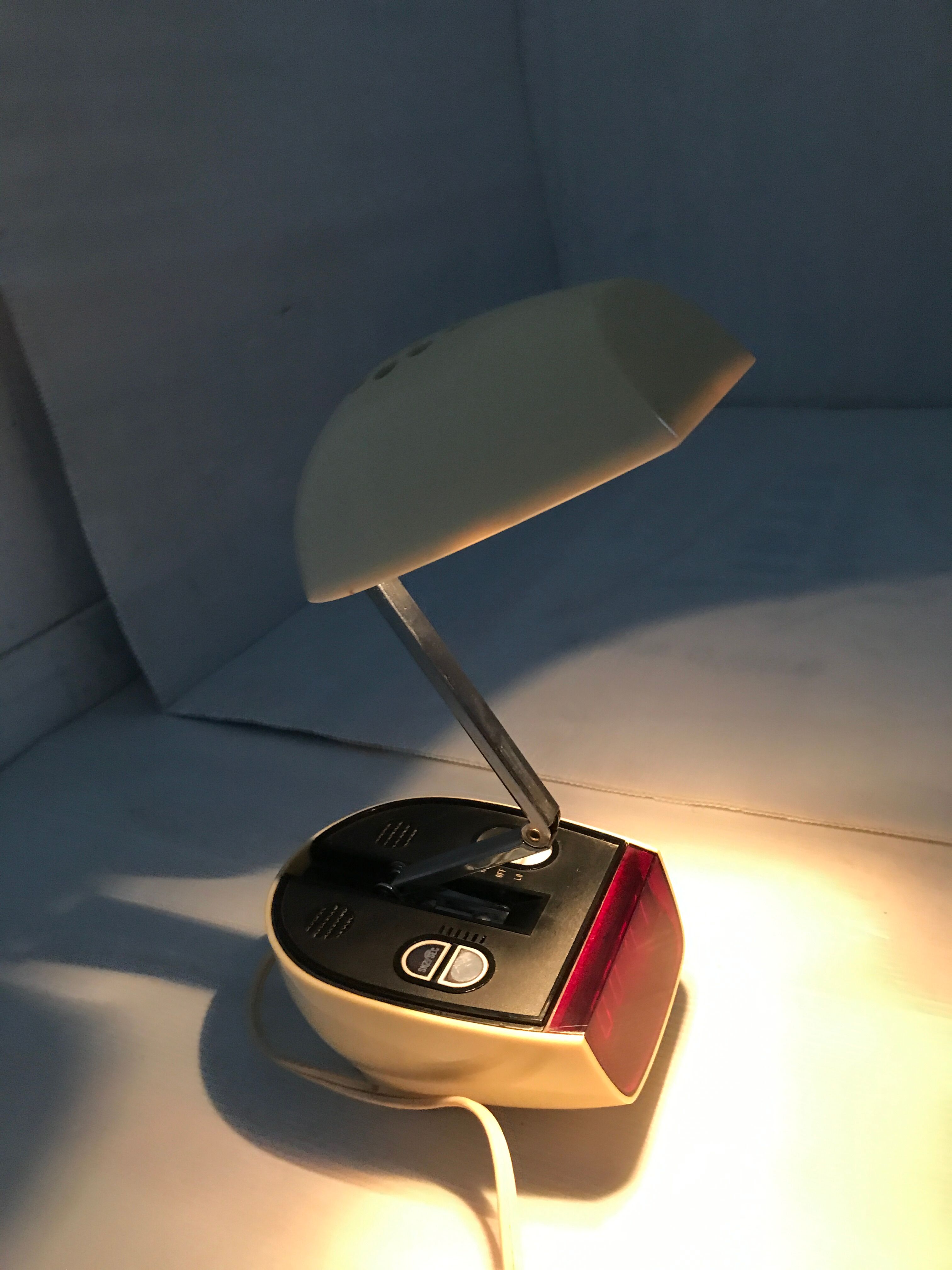 Vintage space age style alarm lamp with articulated arm 60s