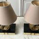 Pair of bronze and marble lamp art deco 30s