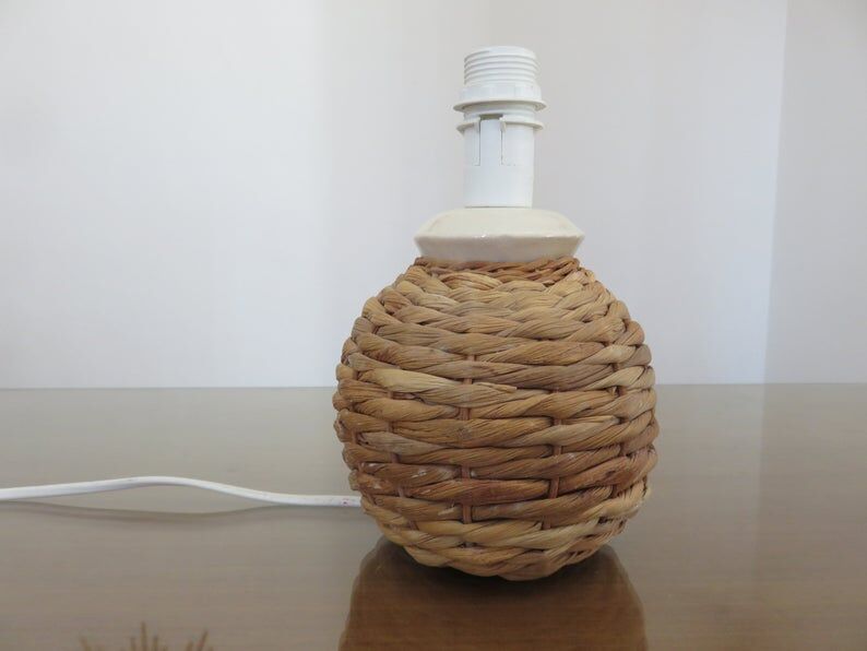 70s rope and ceramic lamp