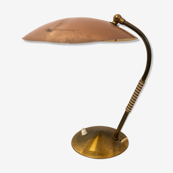 Lampe soucoupe couleur parme années 1950