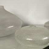 Trio of vintage Biot vases in bubbled glass paste