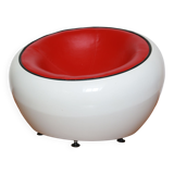 Fauteuil boule trendy lounge pivotant blanc rouge