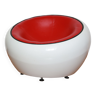 Fauteuil boule trendy lounge pivotant blanc rouge