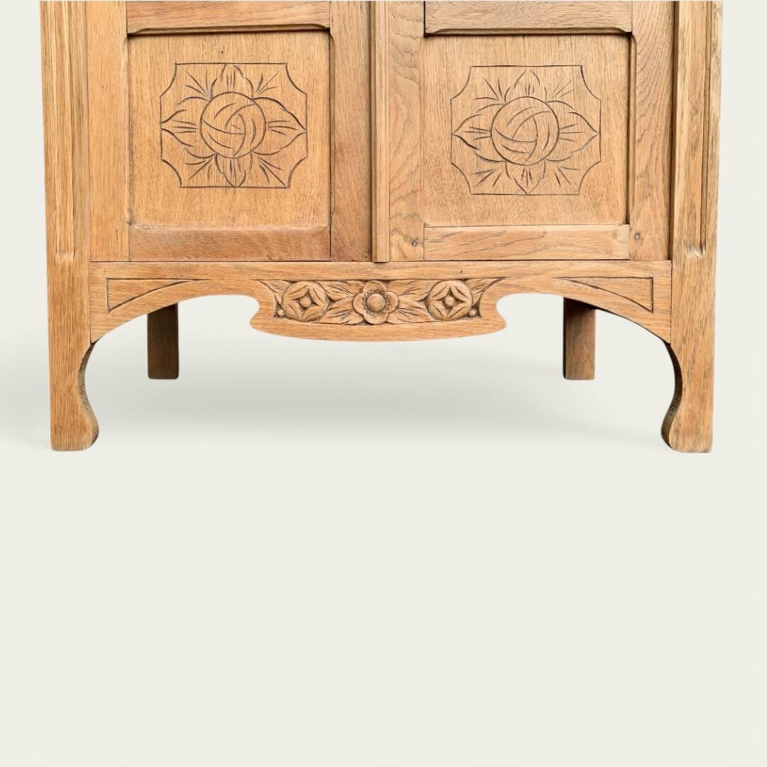 Parisian glass cabinet art deco raw wood 1930