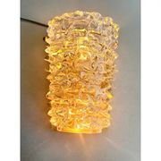 A Pair Barovier Art Deco Rostrato Clear Italian Murano Glass Wall Sconces