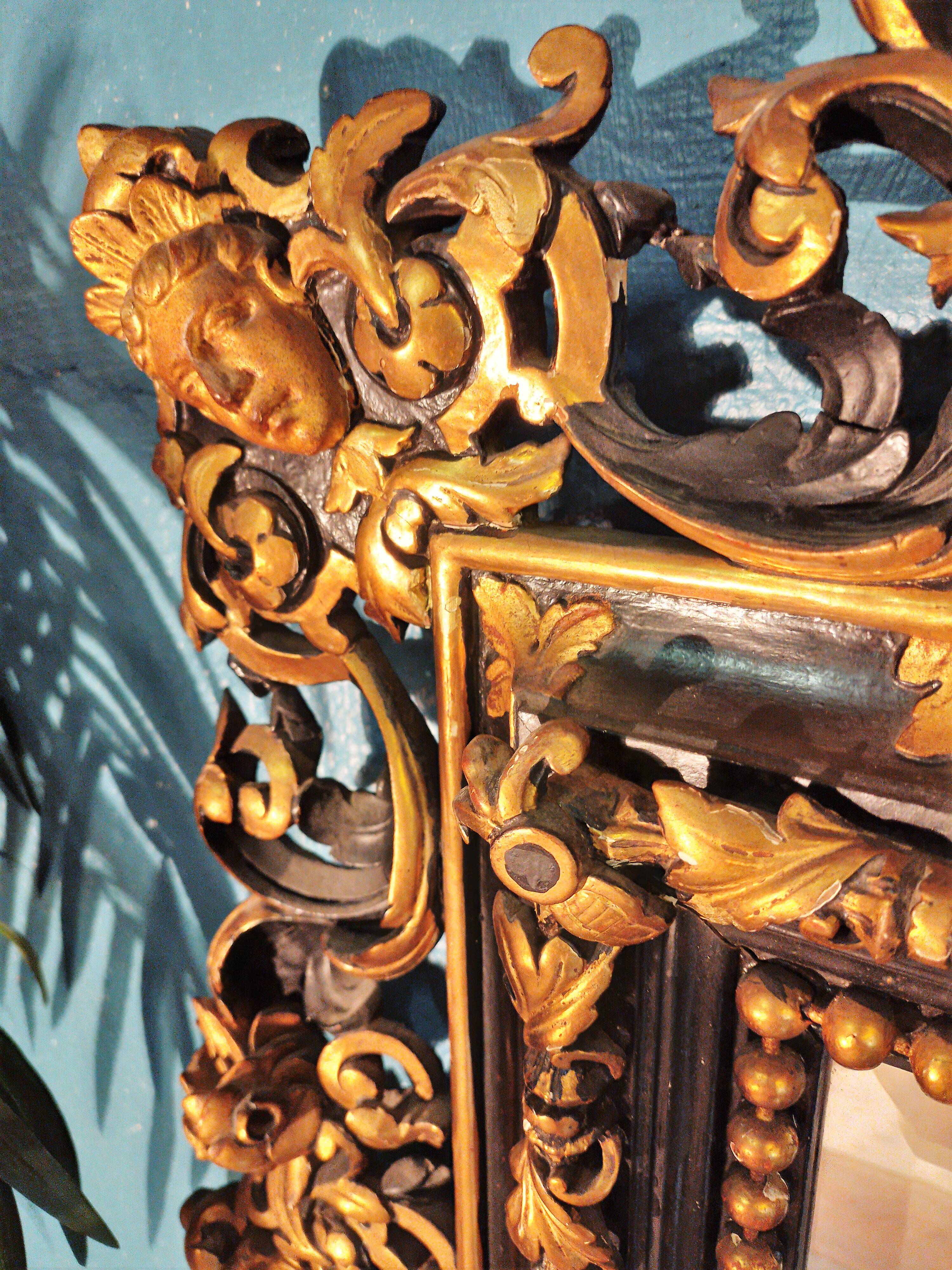 Baroque wall mirror Italy 19th century