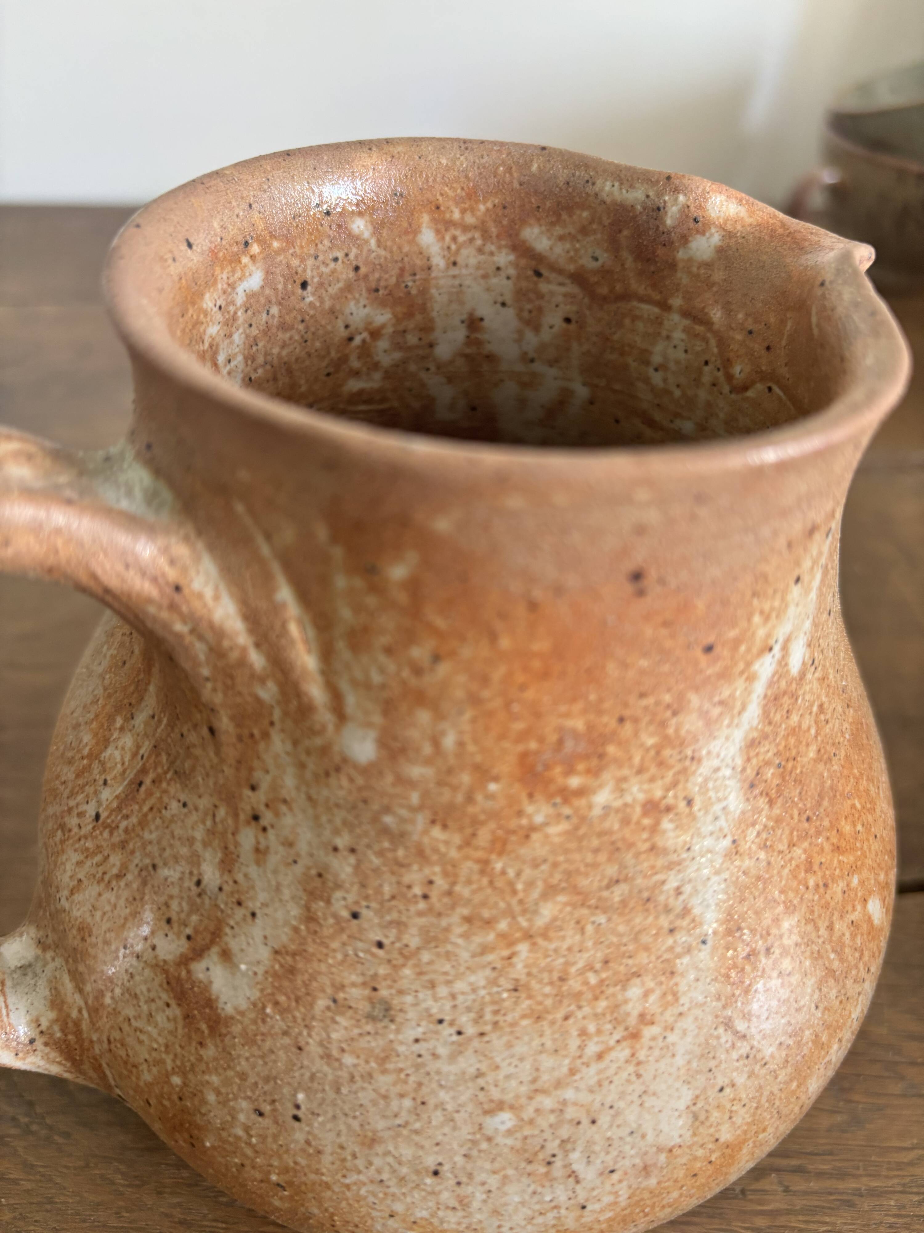 Set of French artisanal stoneware ceramics – 1960s