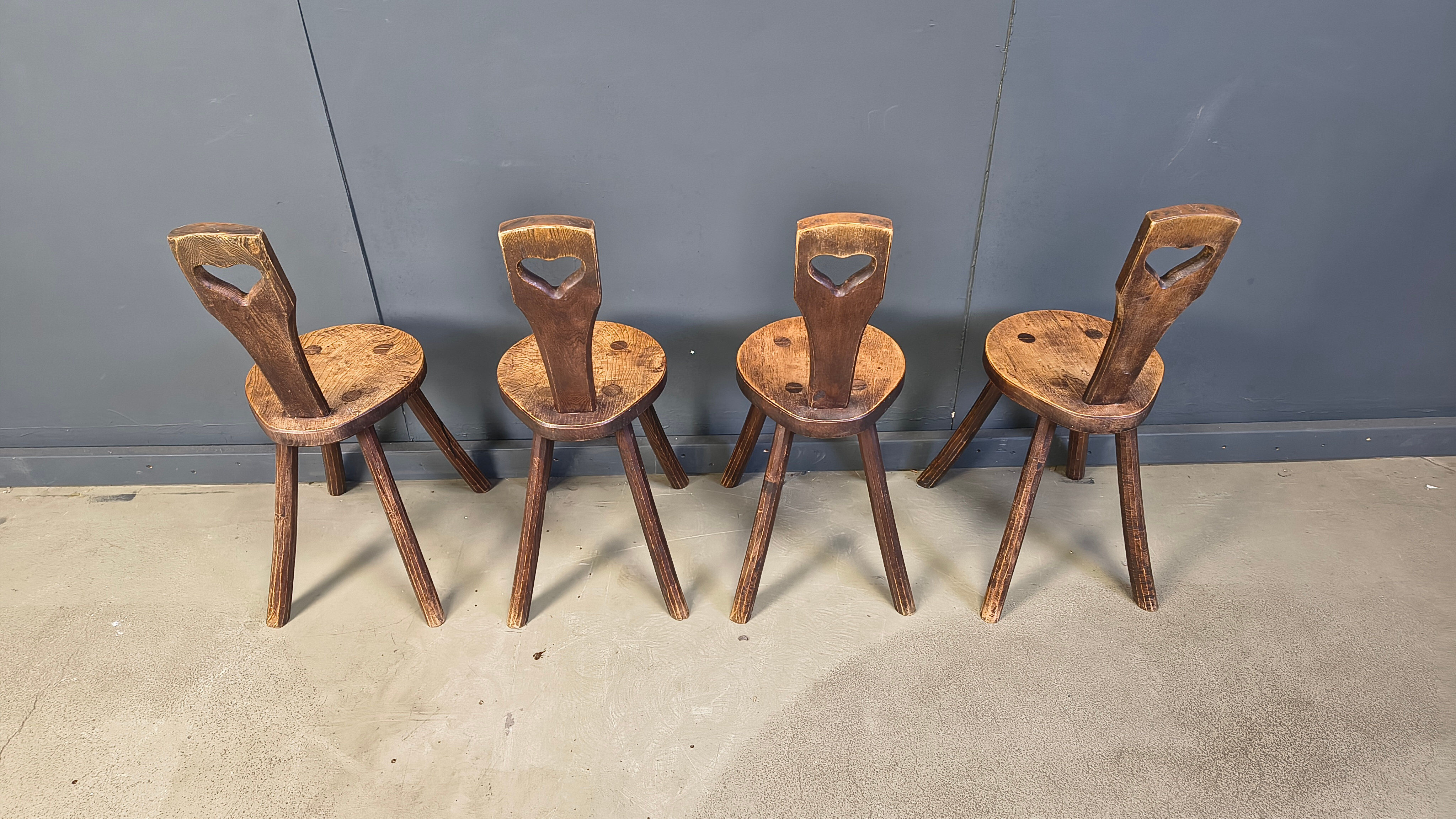 Vintage brutalist heart shaped chairs, 1960s