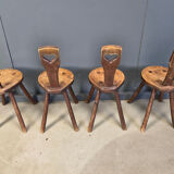 Vintage brutalist heart shaped chairs, 1960s