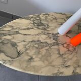 Vintage vintage coffee table oval marble tray 60/70