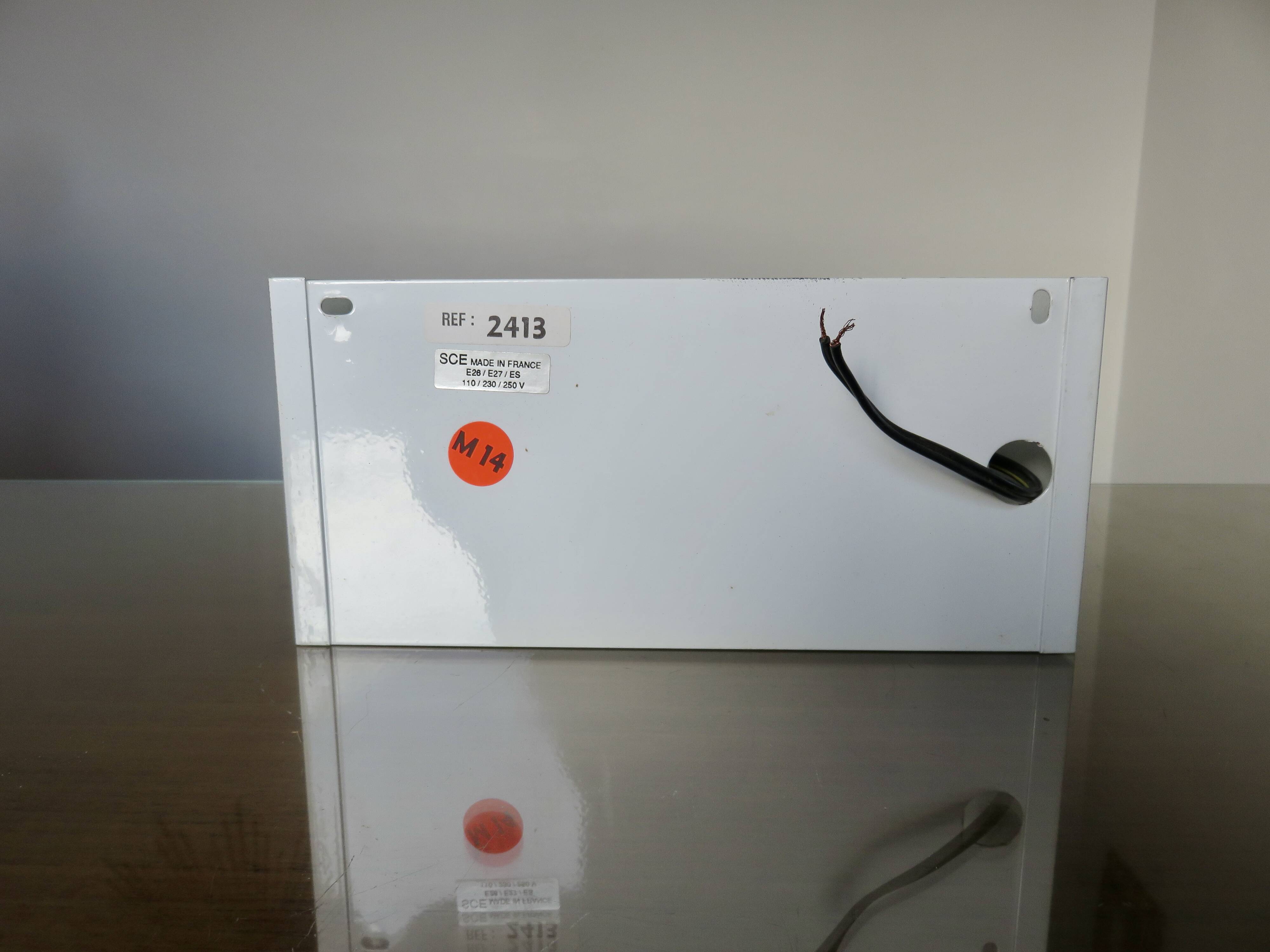 "SCE" strip wall light in black lacquered metal from the 80s