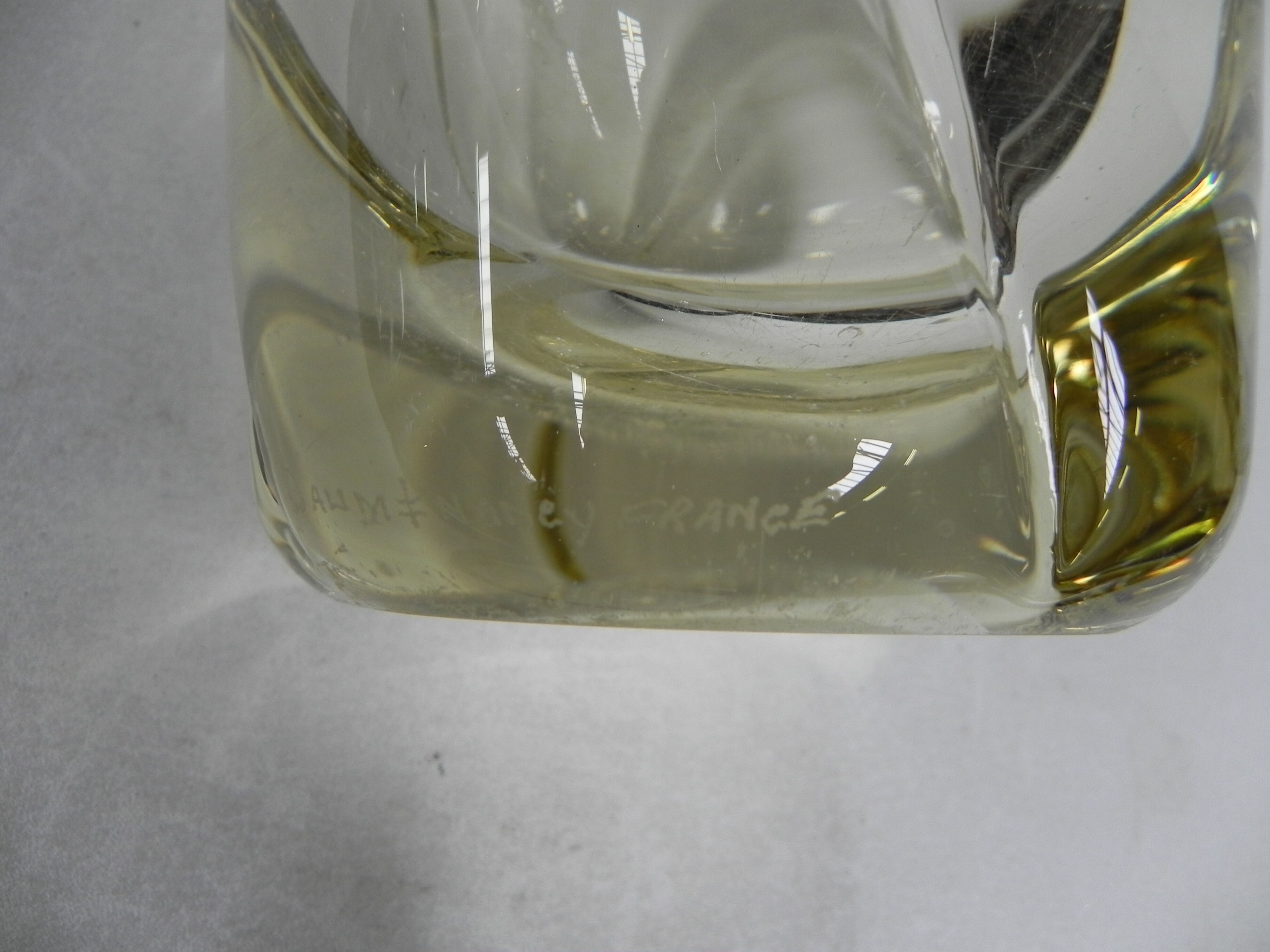 Vintage vase of thick glass Daum Nancy