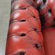 English chesterfield 2.5/3 seater sofa made of cowhide leather in red