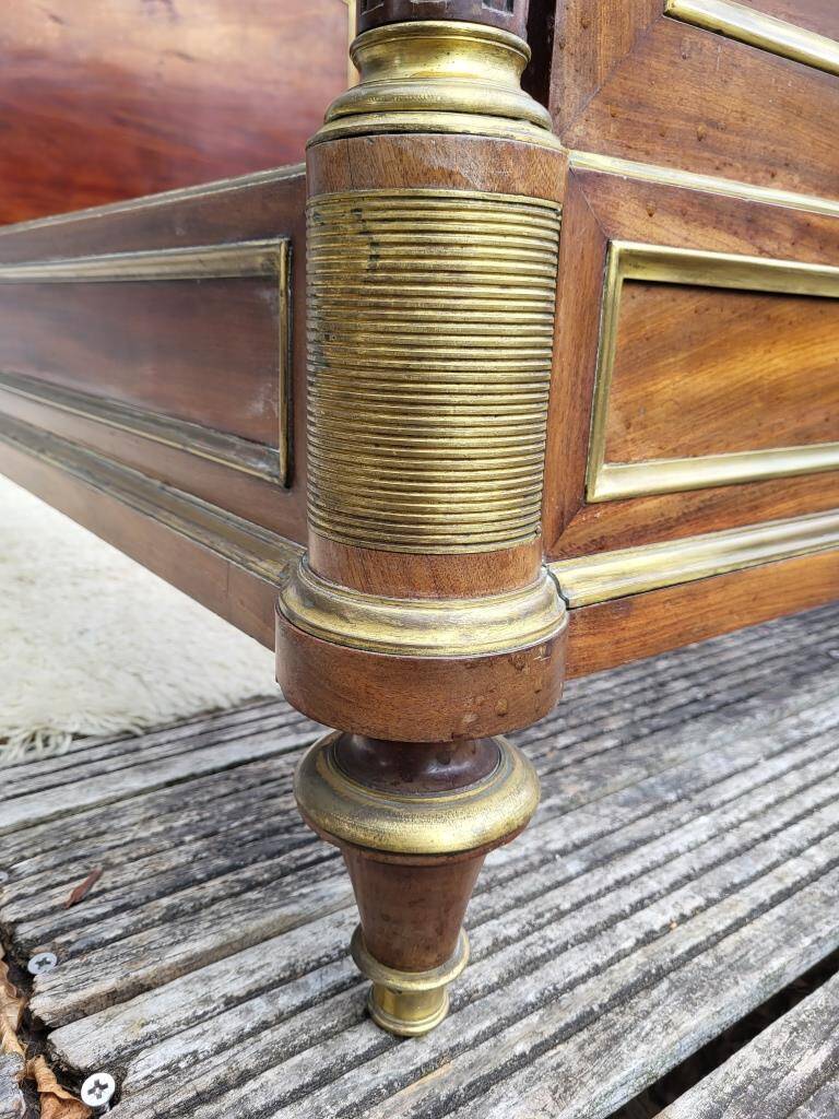 Napoleon bed in mahogany and gilded brass, Empire style