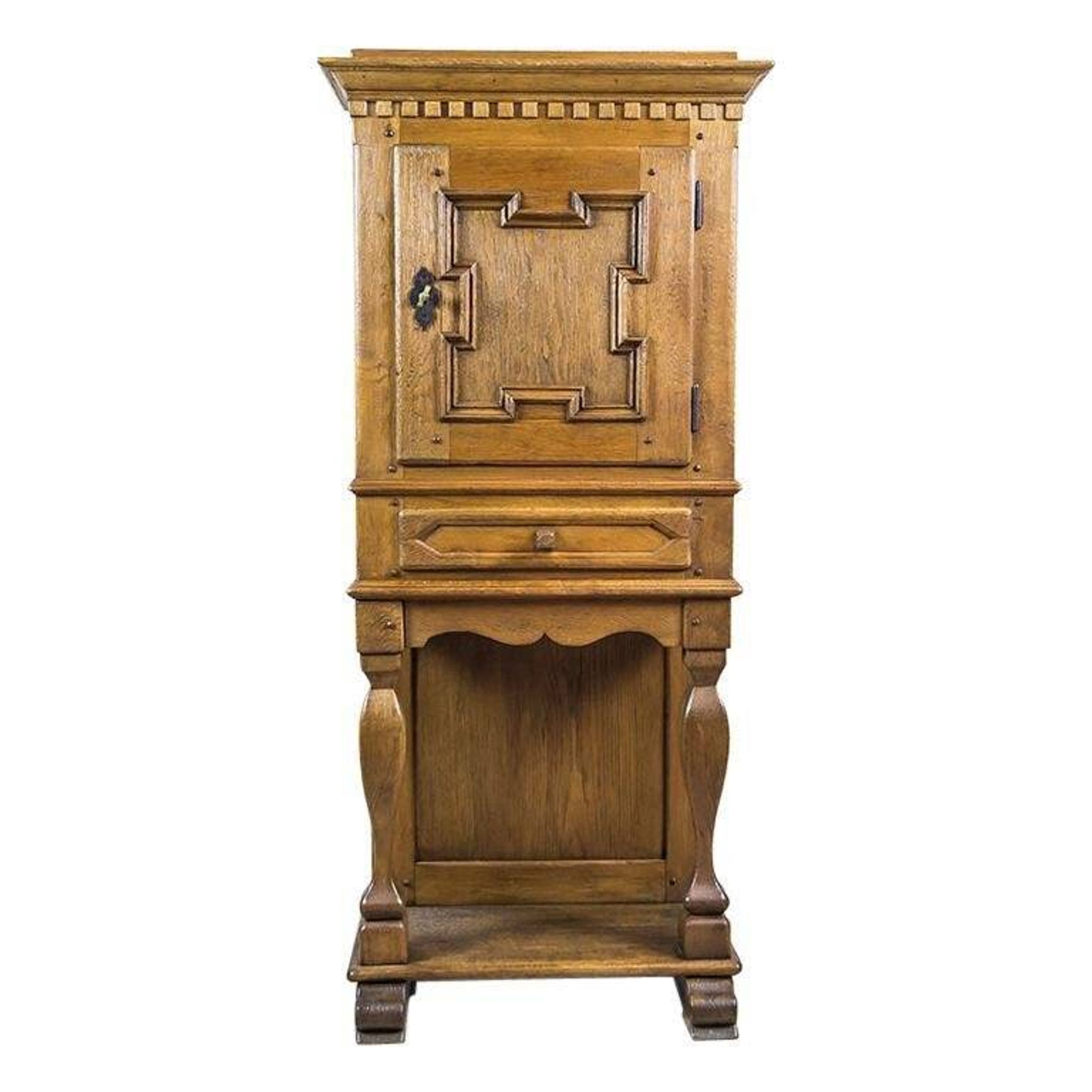 Cabinet en chêne rustique du 19ème siècle, années 1890