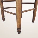 Set of six rush-seated ladderback chairs.