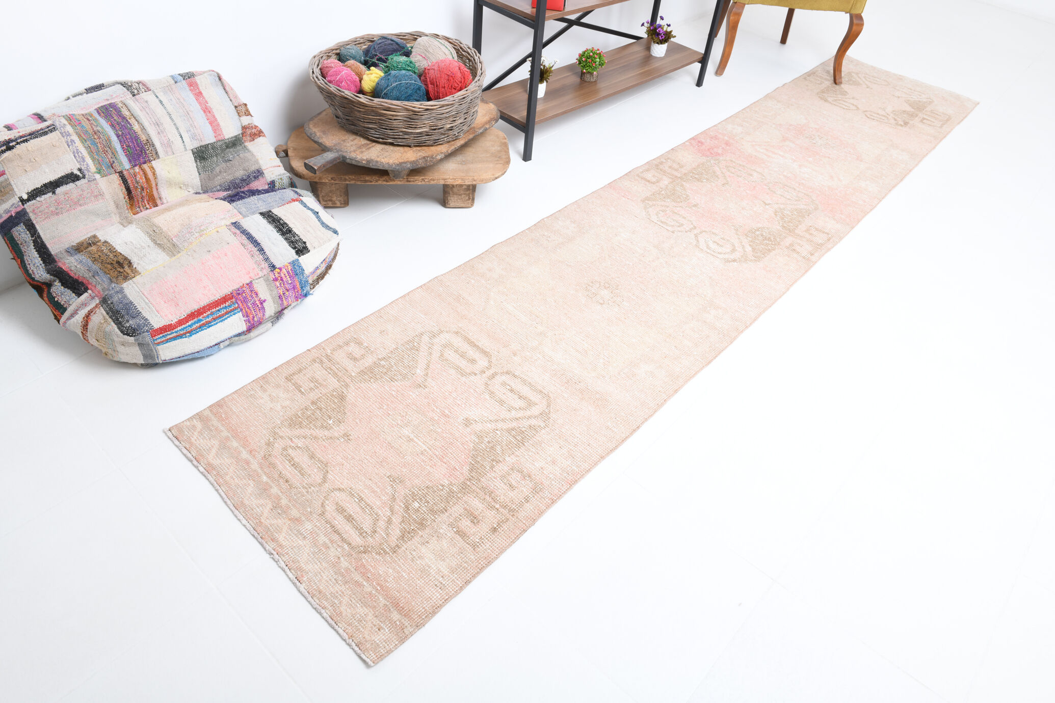 3x13 contemporary vintage carpet rug, 389x78cm