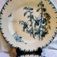 2 flat blue iron earth plates in Gien earthenware