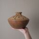 Vase pique-fleurs vintage en céramique grès objet fait main poterie handmade Vallauris