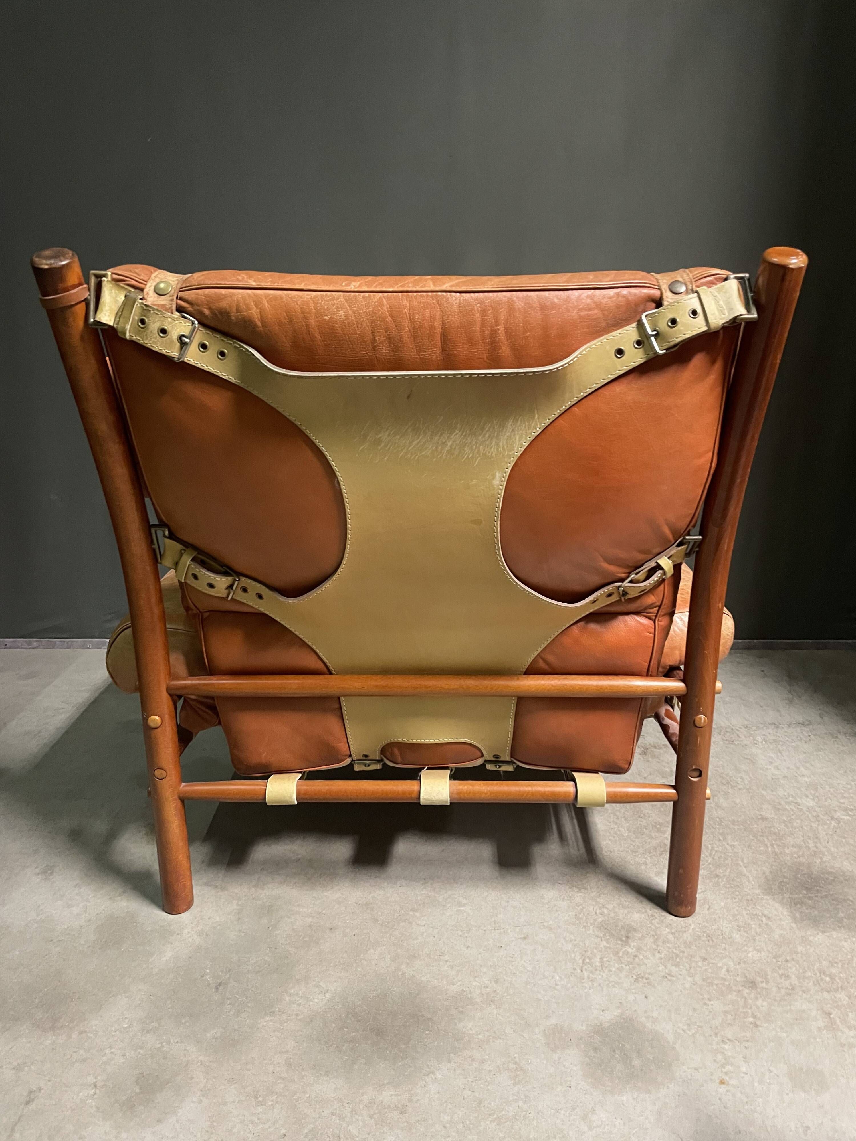 Arne Norell Inca Lounge Chair and footstool Sweden 1960's