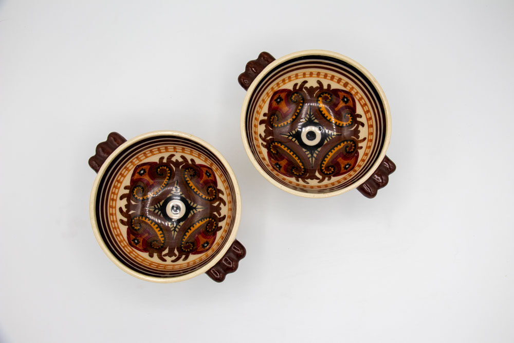 Quimper ceramic bowls signed Fouillen