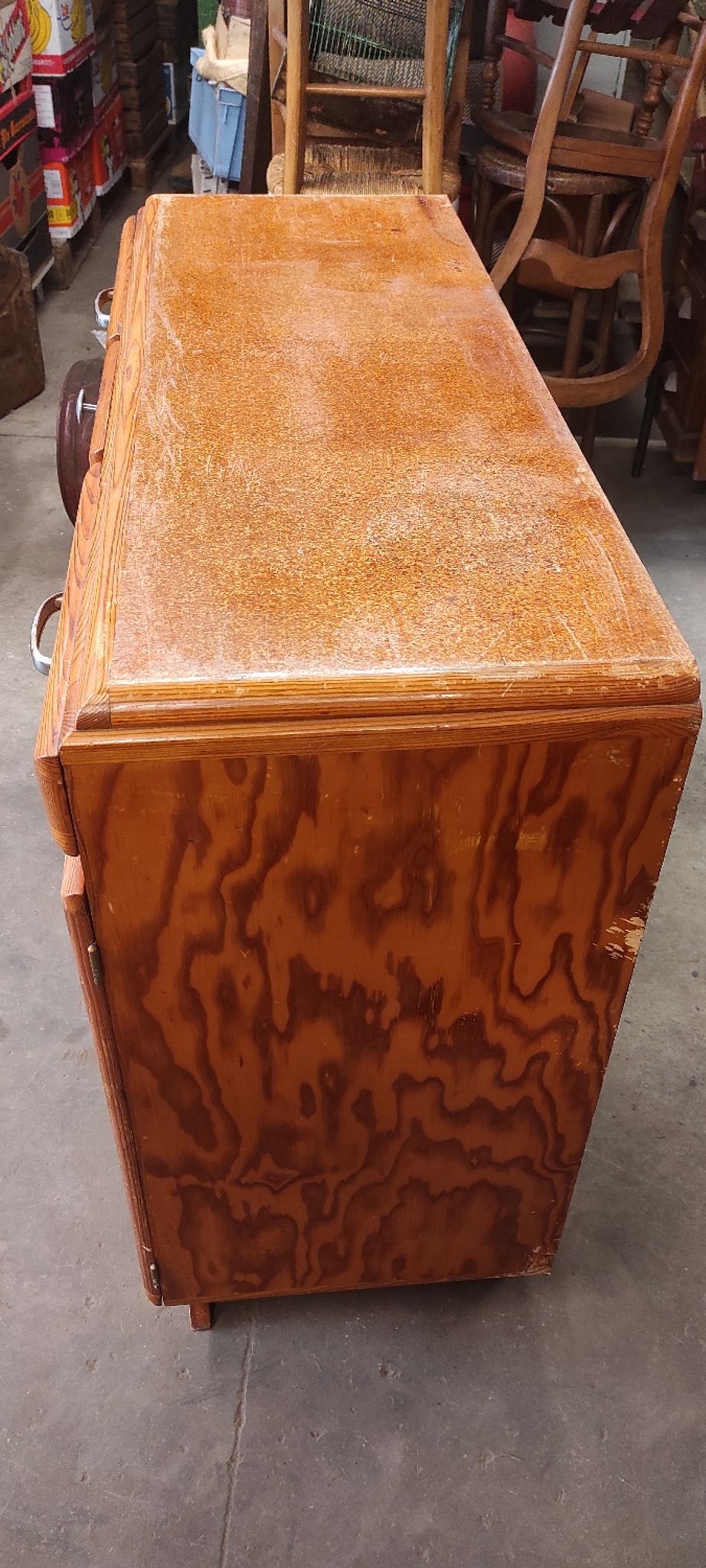 Low vintage Mado style Parisian sideboard 3 doors 2 drawers