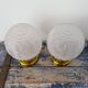 Pair of new electrified Art Deco globe sconces