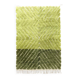 Moroccan Berber rug M'rirt, two-tone green, 2.91x2.04m
